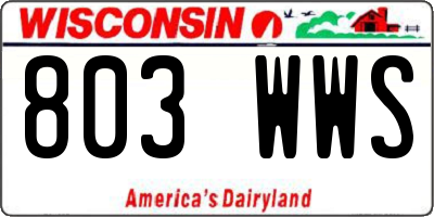 WI license plate 803WWS