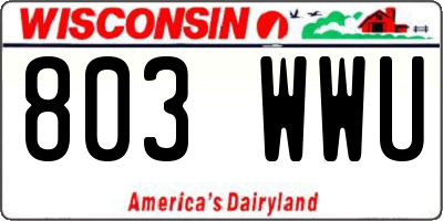 WI license plate 803WWU