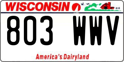 WI license plate 803WWV