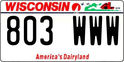 WI license plate 803WWW