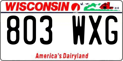 WI license plate 803WXG