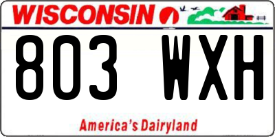 WI license plate 803WXH