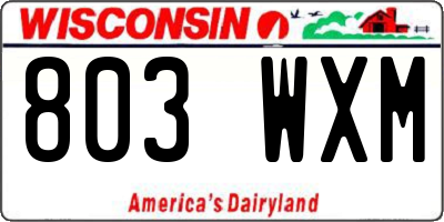 WI license plate 803WXM