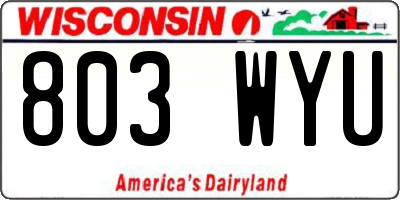 WI license plate 803WYU