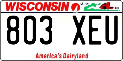 WI license plate 803XEU