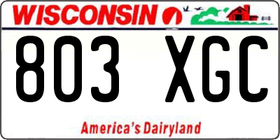 WI license plate 803XGC