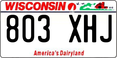 WI license plate 803XHJ