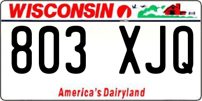 WI license plate 803XJQ