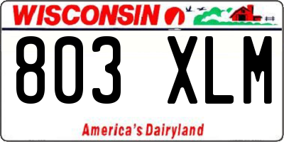WI license plate 803XLM