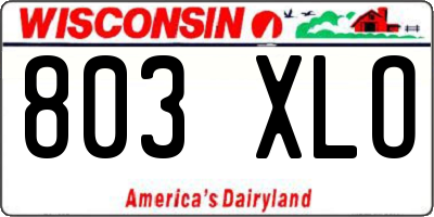 WI license plate 803XLO