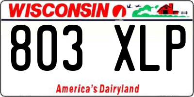 WI license plate 803XLP