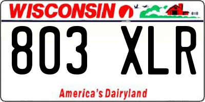WI license plate 803XLR