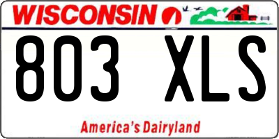 WI license plate 803XLS