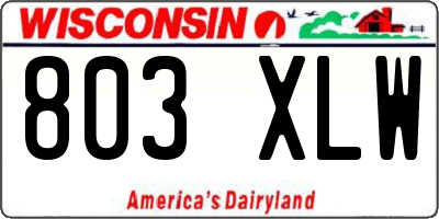 WI license plate 803XLW