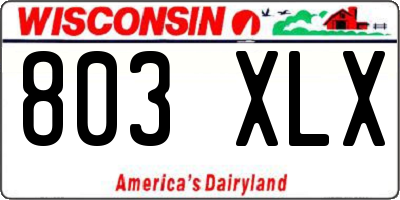WI license plate 803XLX