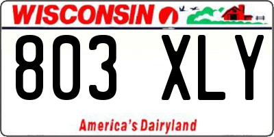 WI license plate 803XLY