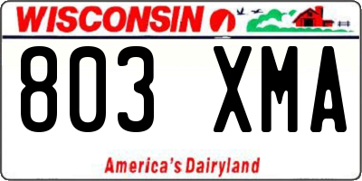 WI license plate 803XMA