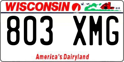 WI license plate 803XMG