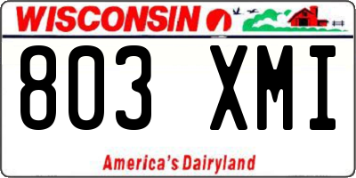 WI license plate 803XMI