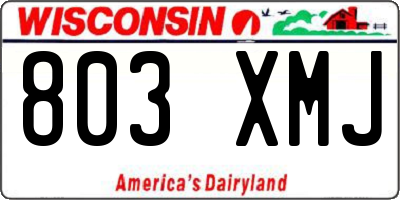 WI license plate 803XMJ