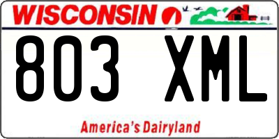 WI license plate 803XML