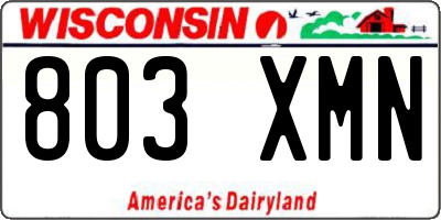 WI license plate 803XMN