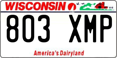 WI license plate 803XMP