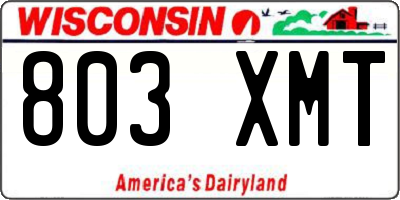 WI license plate 803XMT