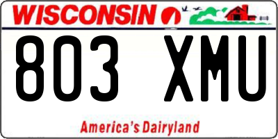 WI license plate 803XMU
