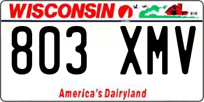 WI license plate 803XMV