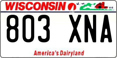 WI license plate 803XNA