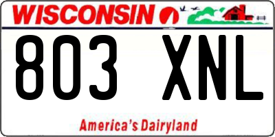 WI license plate 803XNL