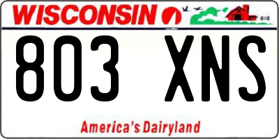 WI license plate 803XNS