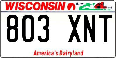WI license plate 803XNT