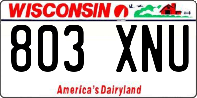 WI license plate 803XNU