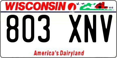 WI license plate 803XNV