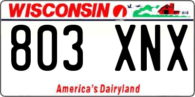 WI license plate 803XNX