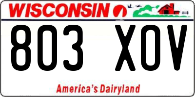 WI license plate 803XOV