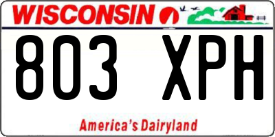 WI license plate 803XPH