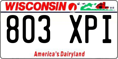 WI license plate 803XPI