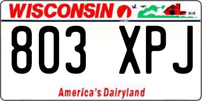 WI license plate 803XPJ