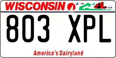 WI license plate 803XPL