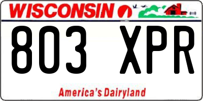 WI license plate 803XPR