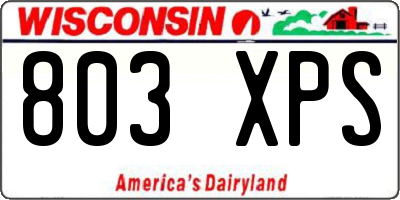 WI license plate 803XPS
