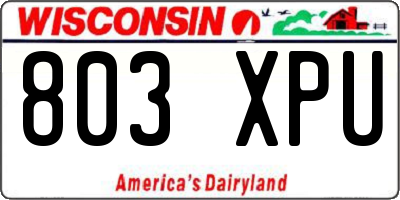 WI license plate 803XPU
