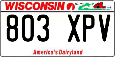 WI license plate 803XPV