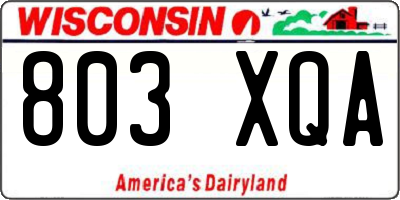 WI license plate 803XQA