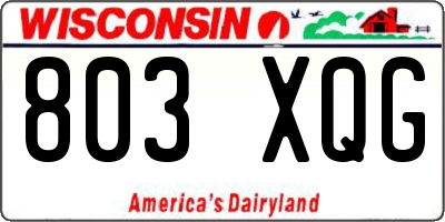 WI license plate 803XQG