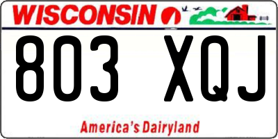 WI license plate 803XQJ