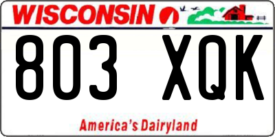 WI license plate 803XQK